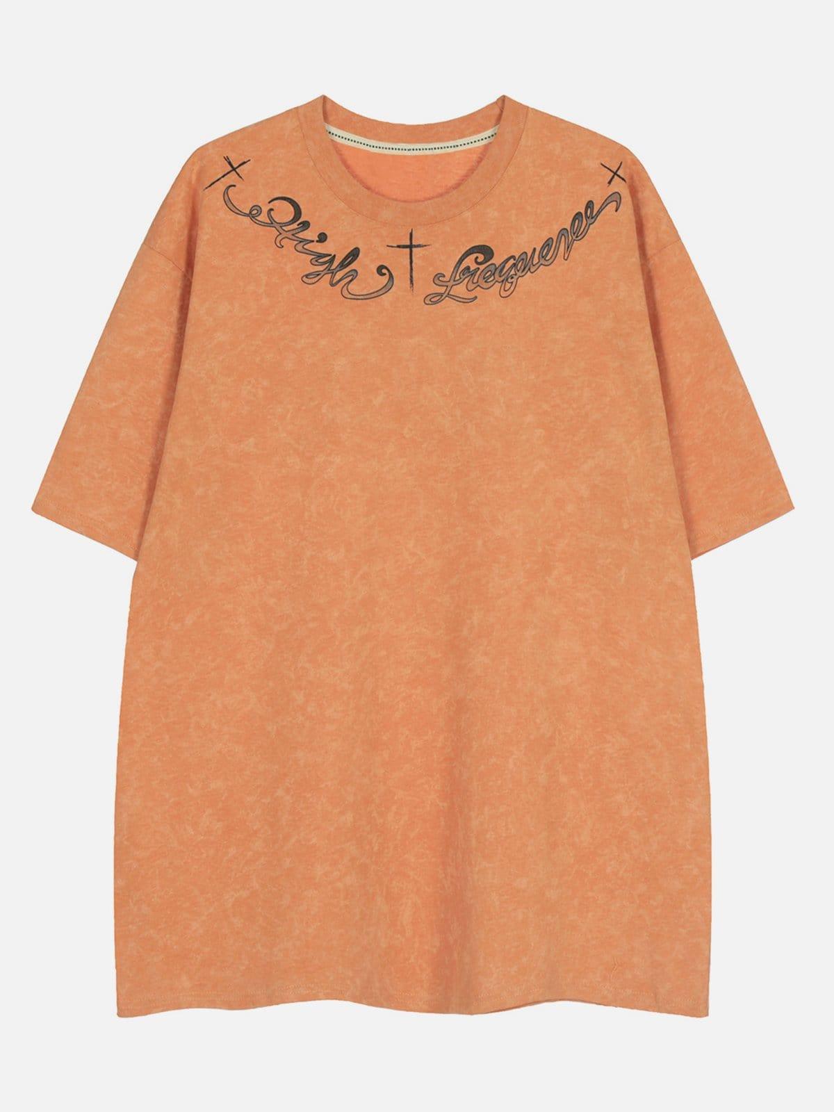 Washed Cross Letters Graphic Tee