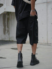 Mesh Rivet Fake Two Shorts