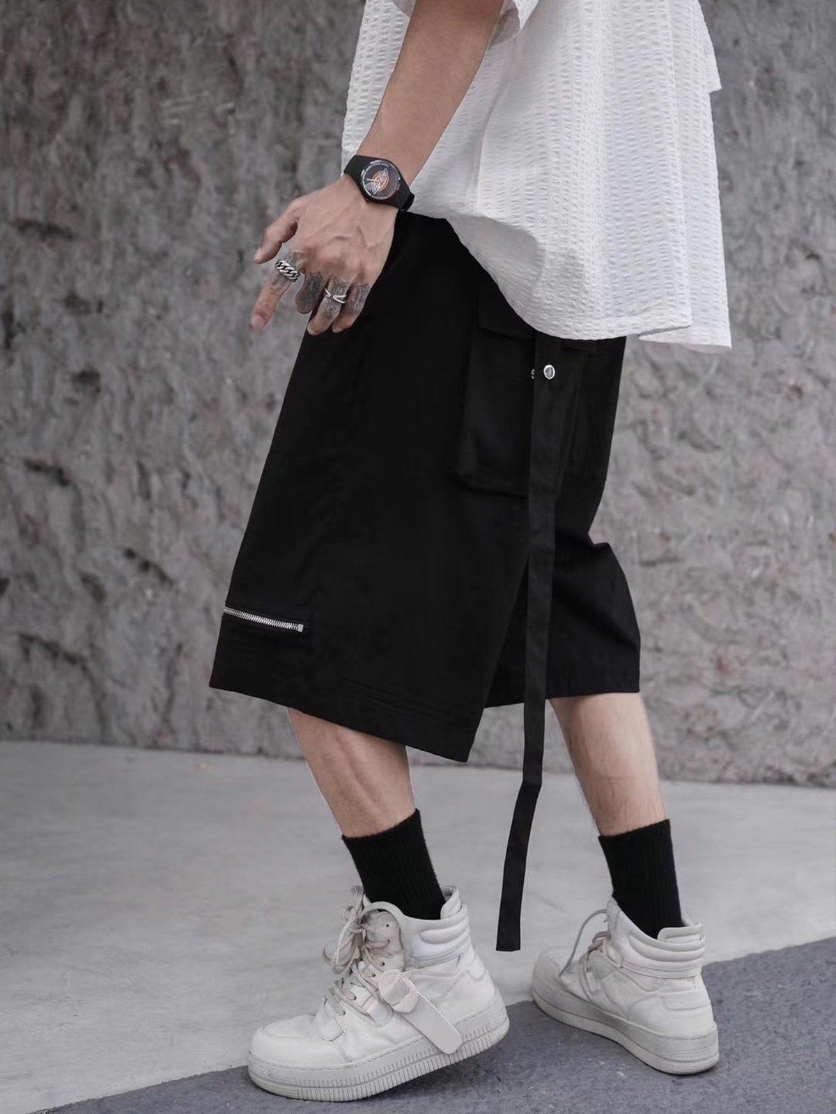 Zip Up Pant Leg Shorts
