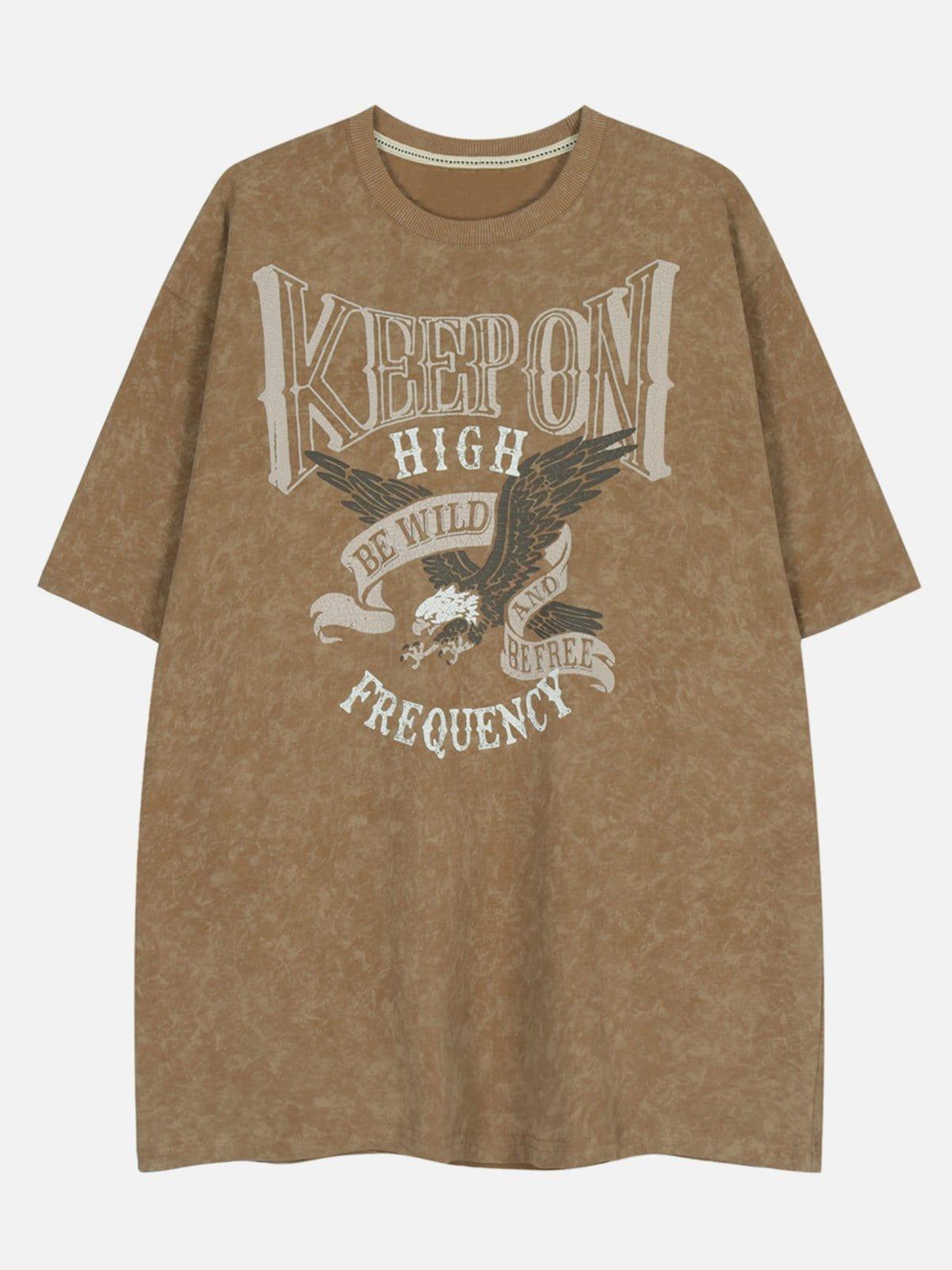Washed Eagle Letters Graphic Tee
