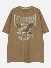 Washed Eagle Letters Graphic Tee