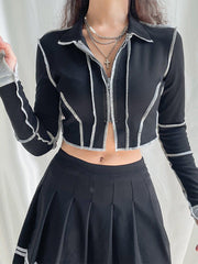 Sewing Thread Long Sleeve T Shirts