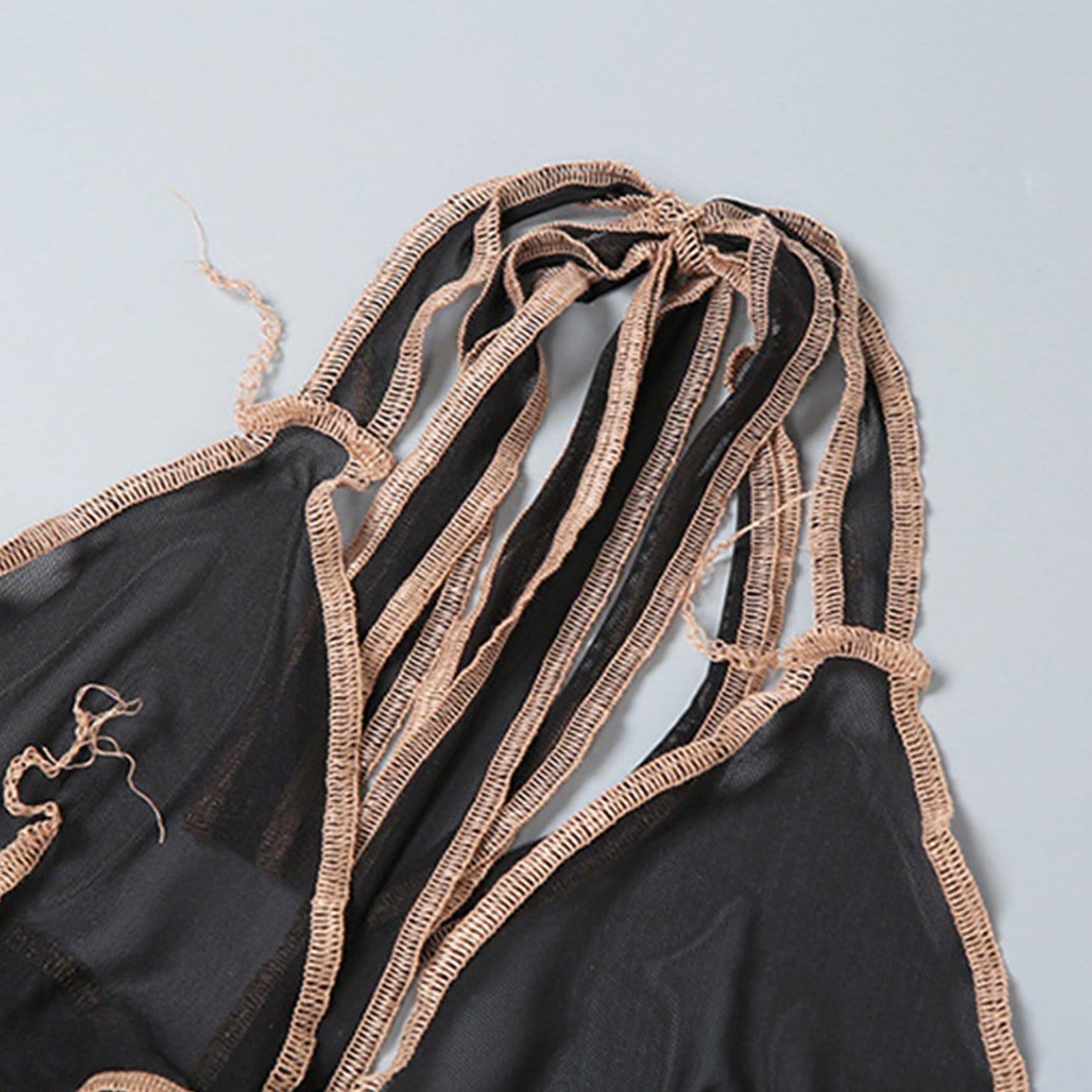 Sexy Mesh Backless Vest