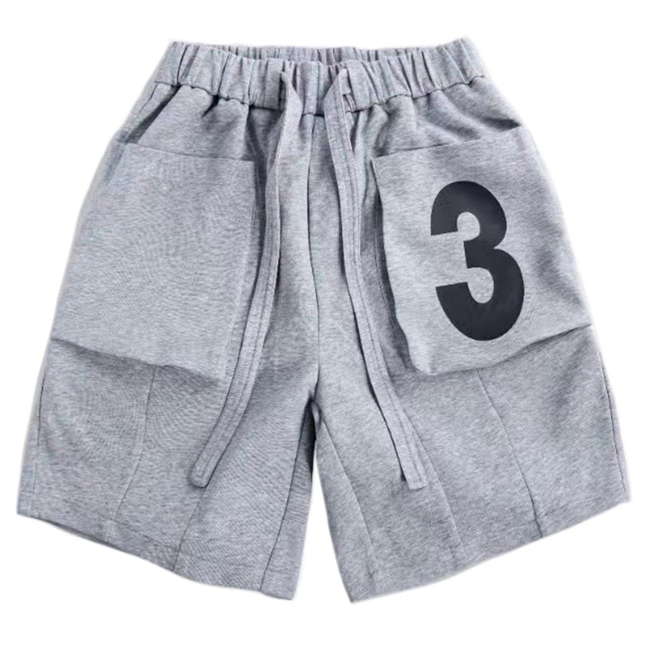 Multi Pockets Drawstring Numbers Shorts