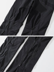Patchwork Zip Up Straight Cargo Pants