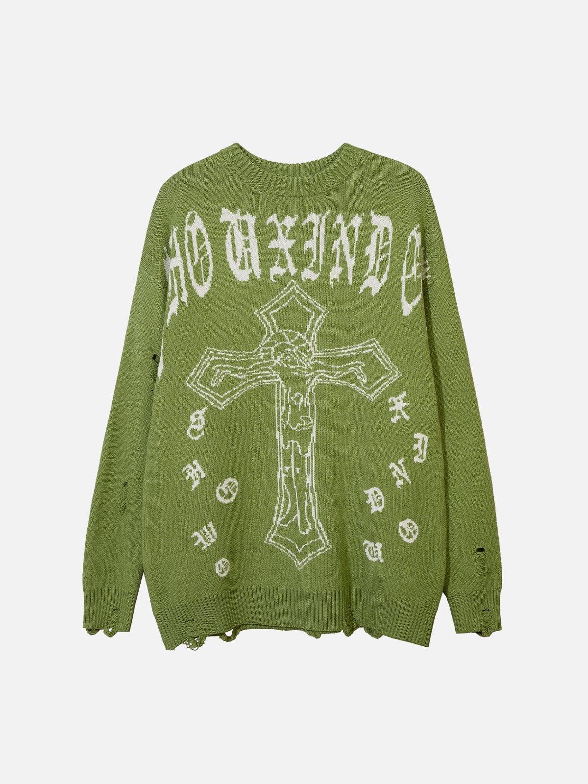 Crucifix Gothic Alphabet Sweater