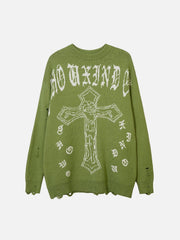 Crucifix Gothic Alphabet Sweater