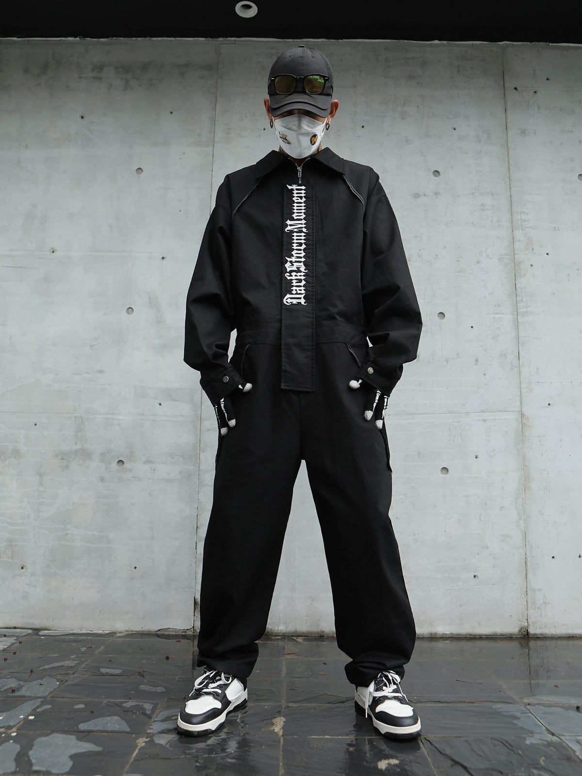 Embroidery Gothic Alphabet Jumpsuit
