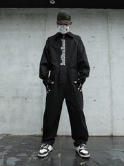 Embroidery Gothic Alphabet Jumpsuit