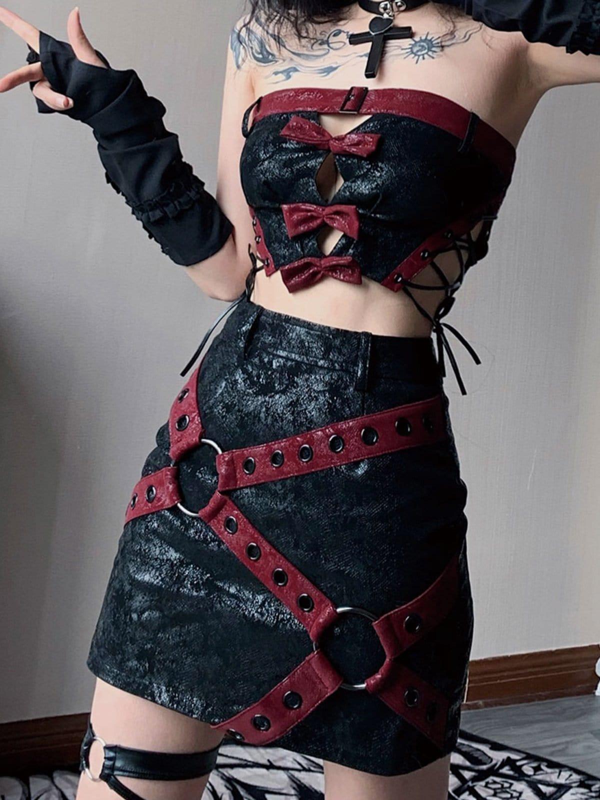 Bow Tie Belt Buckle Cowhide Vest