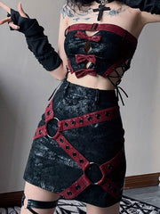 Bow Tie Belt Buckle Cowhide Vest