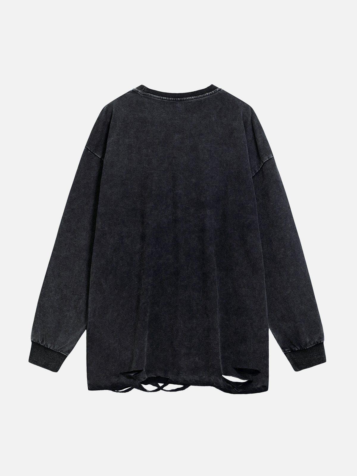 Vintage Grim Reaper Print Sweatshirt