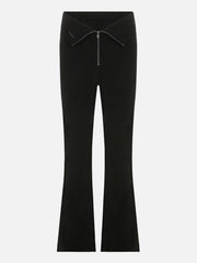 Irregular Zipper Mesh Patchwork Flared Pants