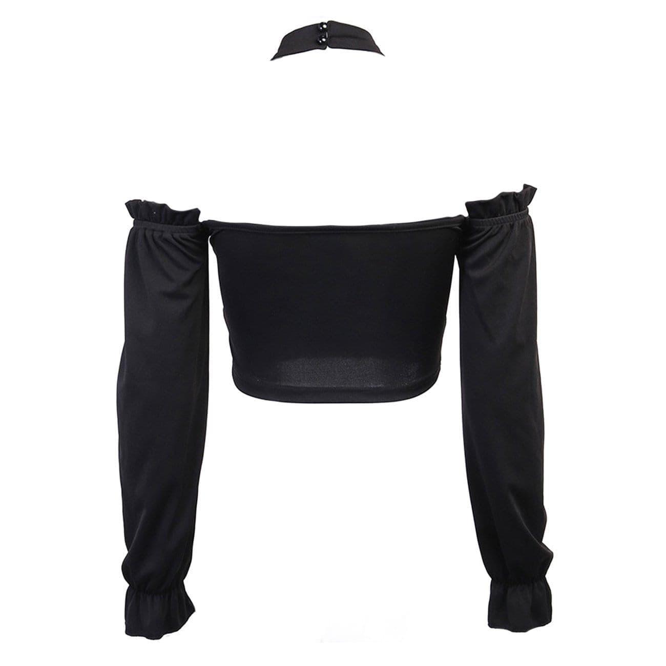 Sexy One-shoulder Fashion Chain Halterneck Short Top
