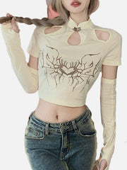 Spider Heart Hollow Long Sleeve T Shirts