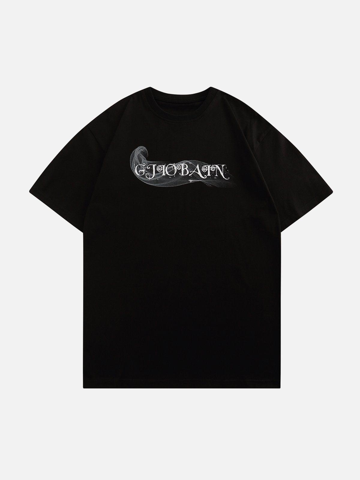 Smoking Skeleton Print Tee
