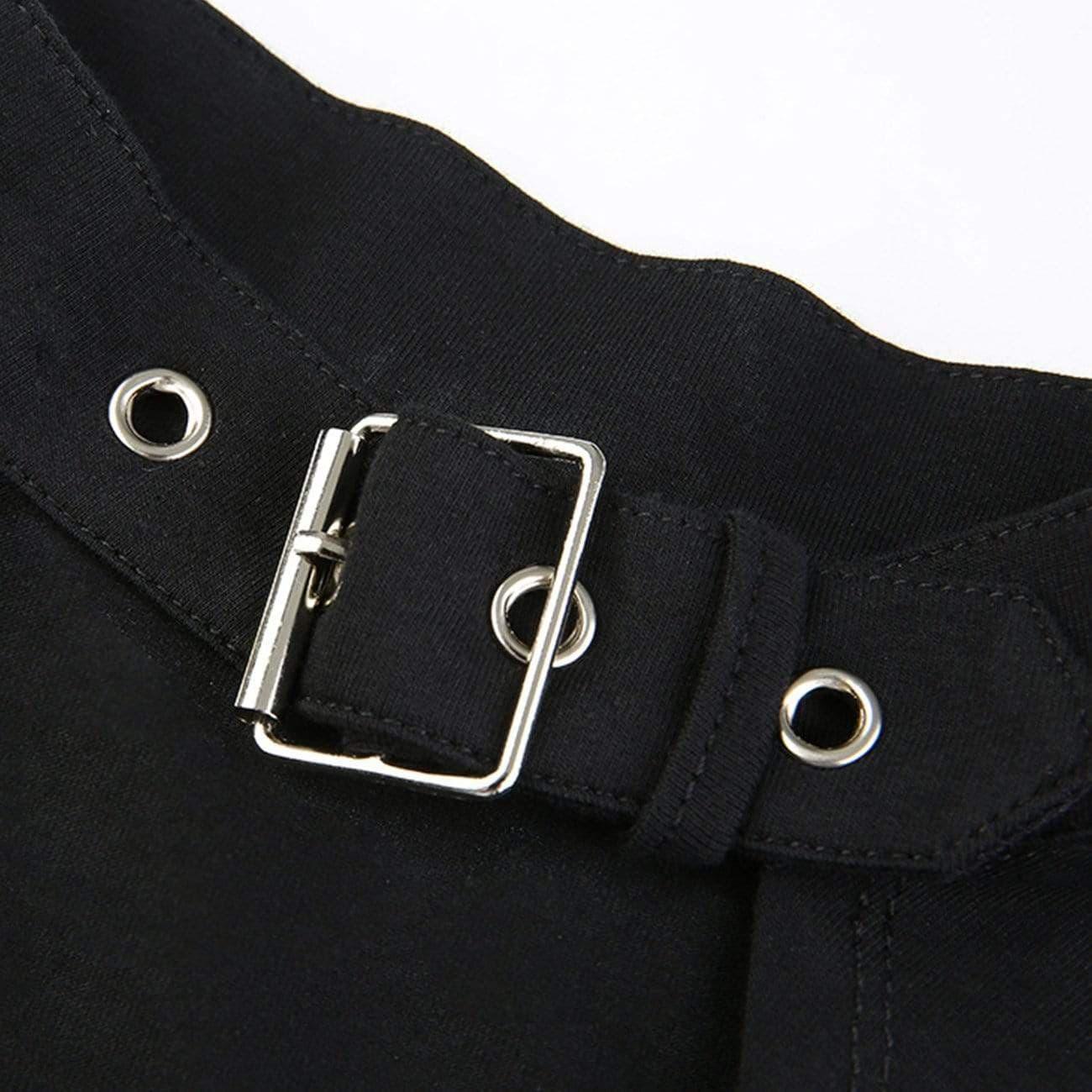 Metal Circle Hollow Out Long-sleeved T-shirt
