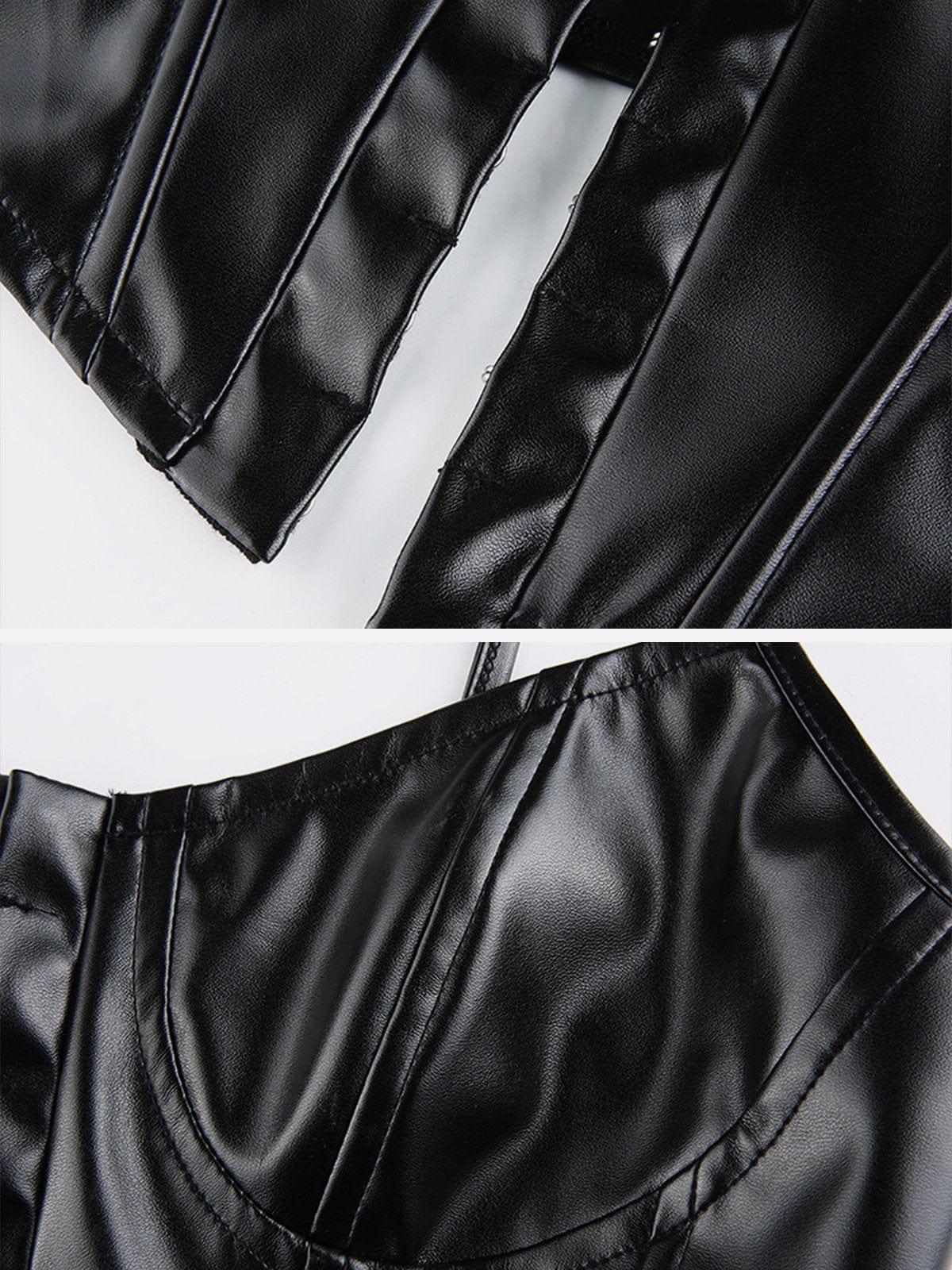 Breasted Corset PU Vest