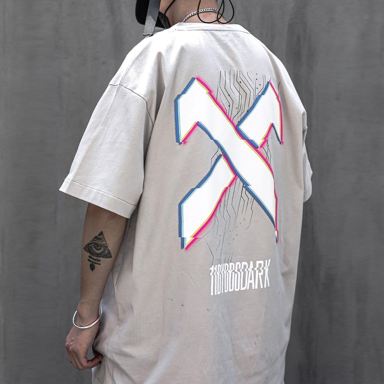 Multicolored Letter X Print Tee