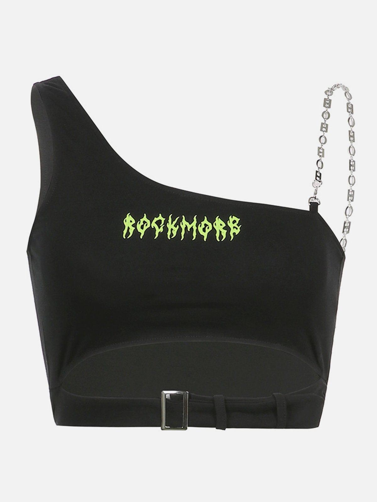 Asymmetric Chain Print Vest
