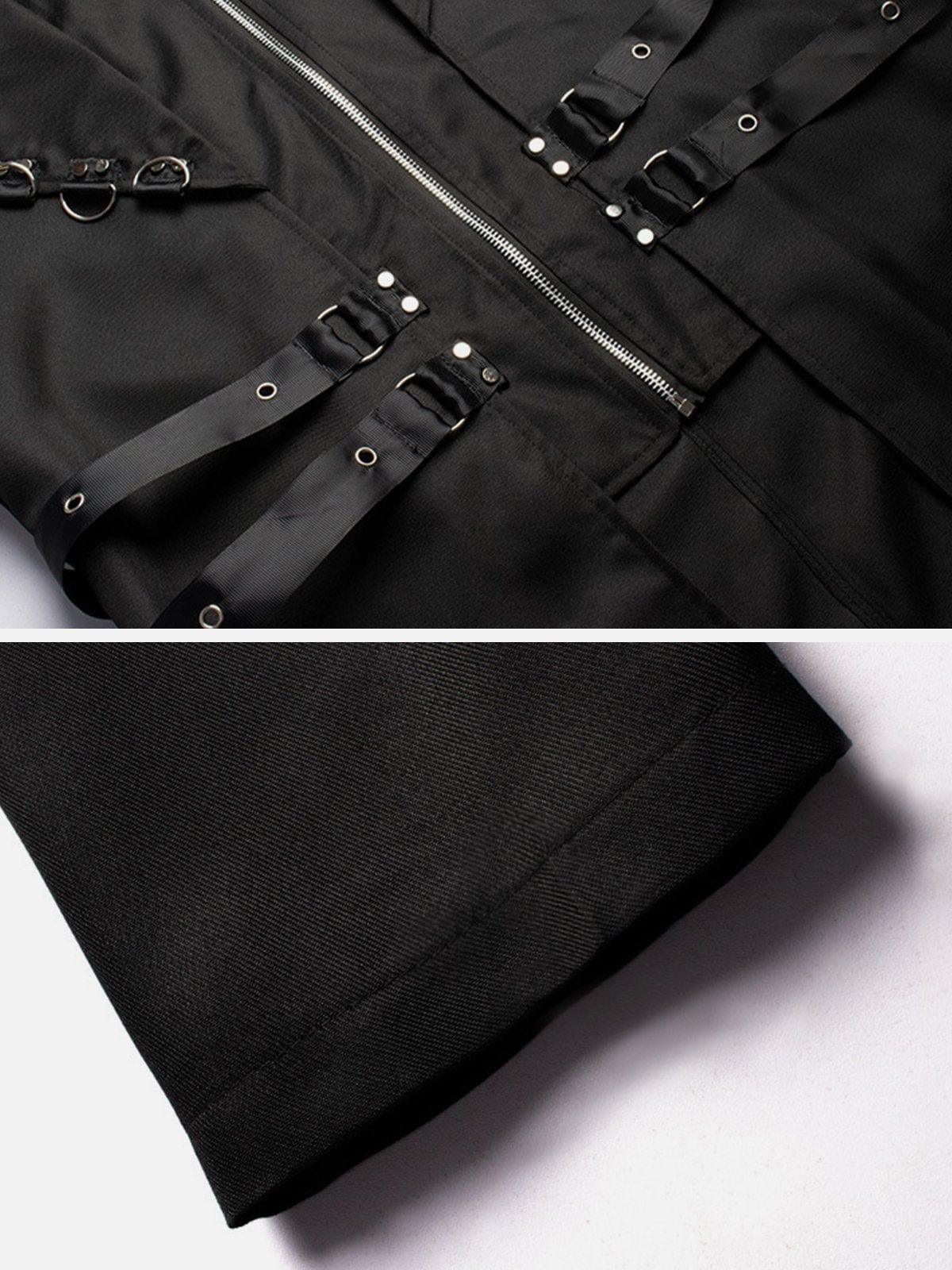Punk Metal Ribbons Long Coat