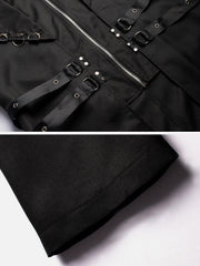 Punk Metal Ribbons Long Coat