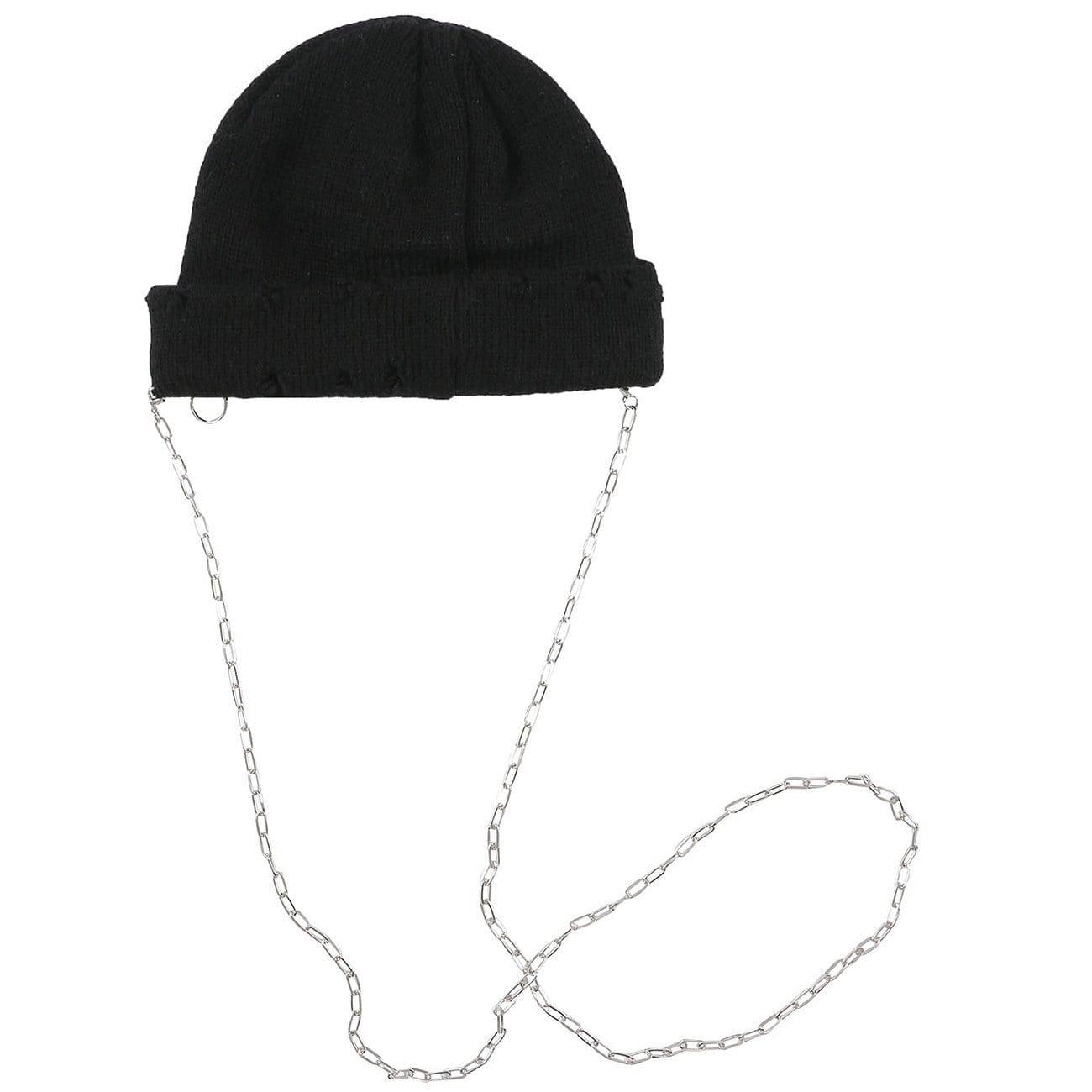Vintage Ripped Hole Chain Knit Cap