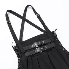 Punk Strap Pleated Skirt