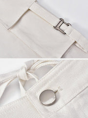 Lace-up Crinkled Pants