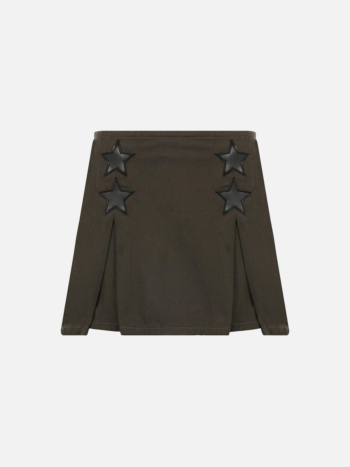 Embroidery Star Folds Skirt