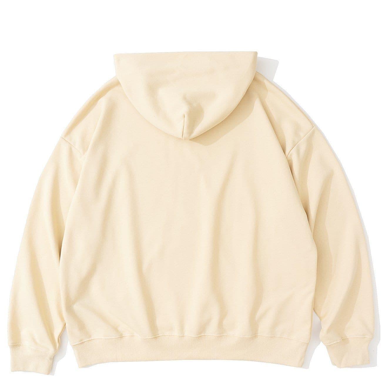 Solid Color Basic Letters Print Hoodie