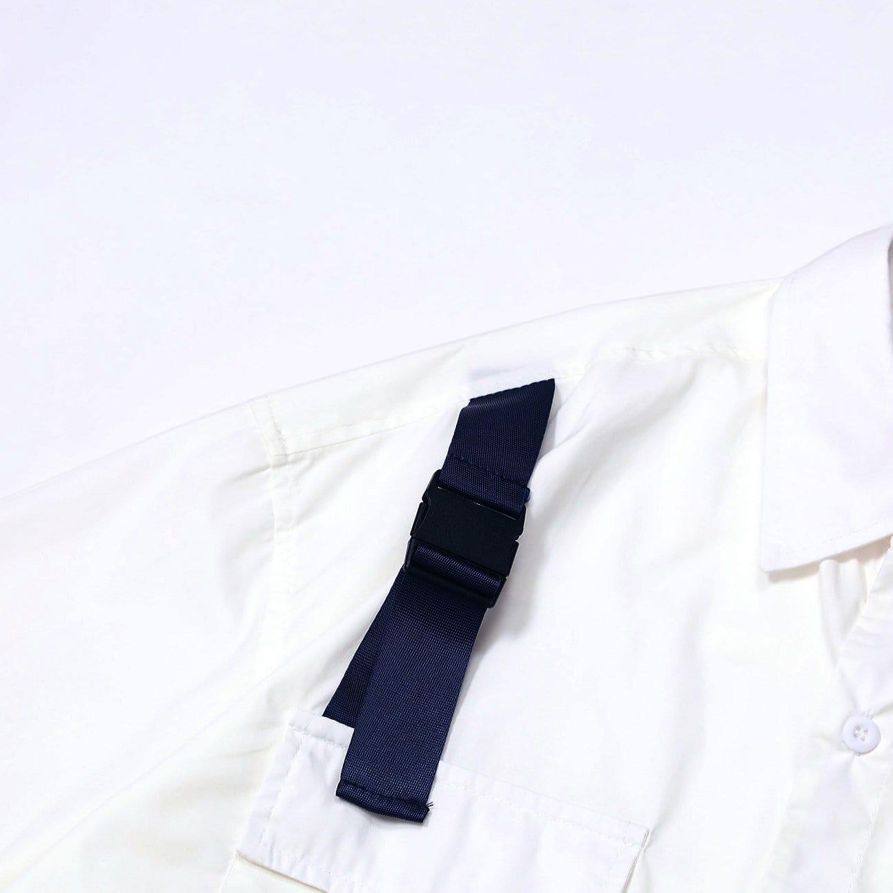 Multi Pockets Strap Shirt
