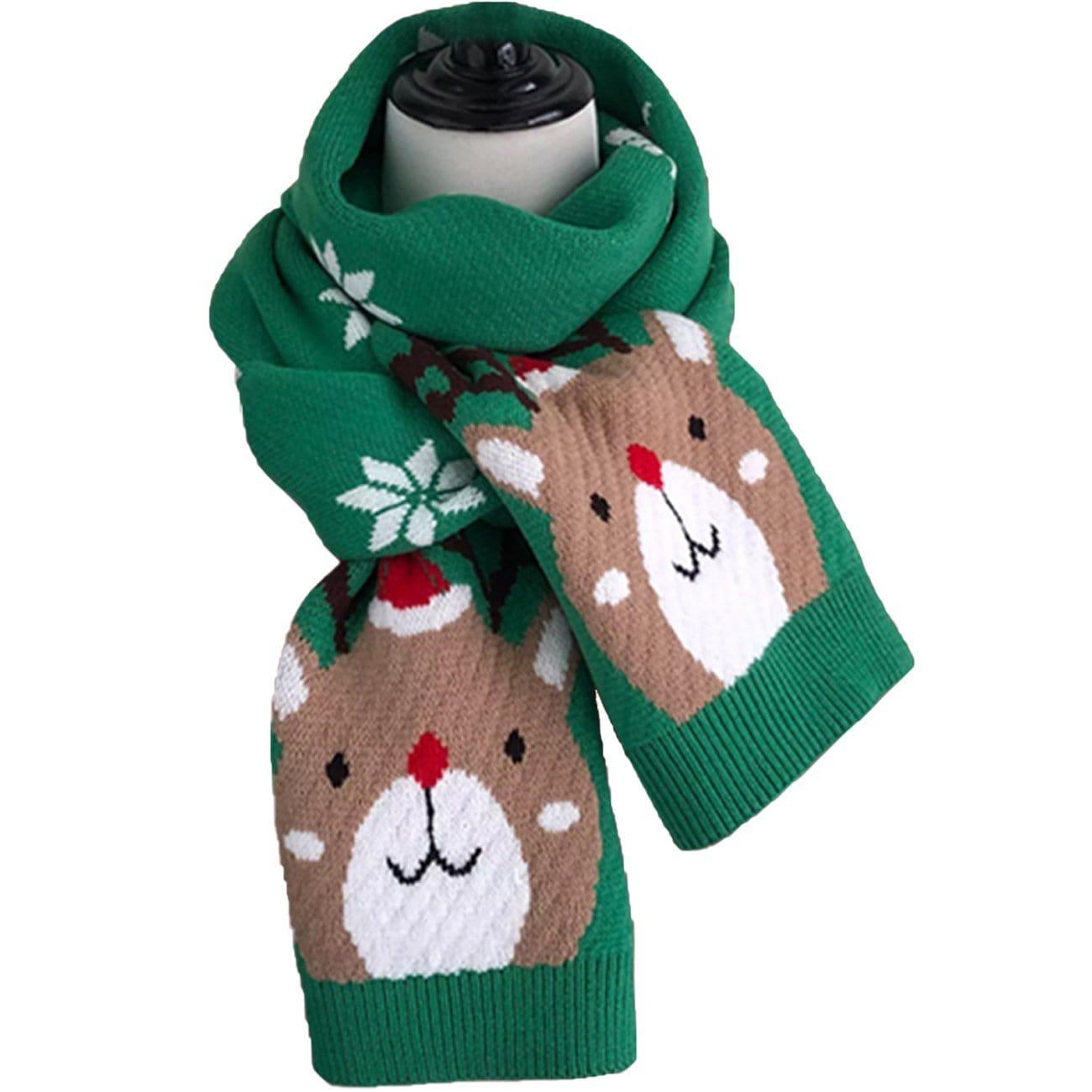 Fawn Snowflake Christmas Knit Scarf