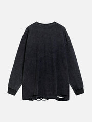 Vintage Grim Reaper Print Sweatshirt
