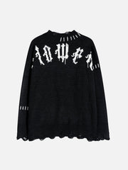 Flower Ripper Hole knit Sweater