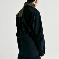 Oblique Zipper Patchwork Jacket