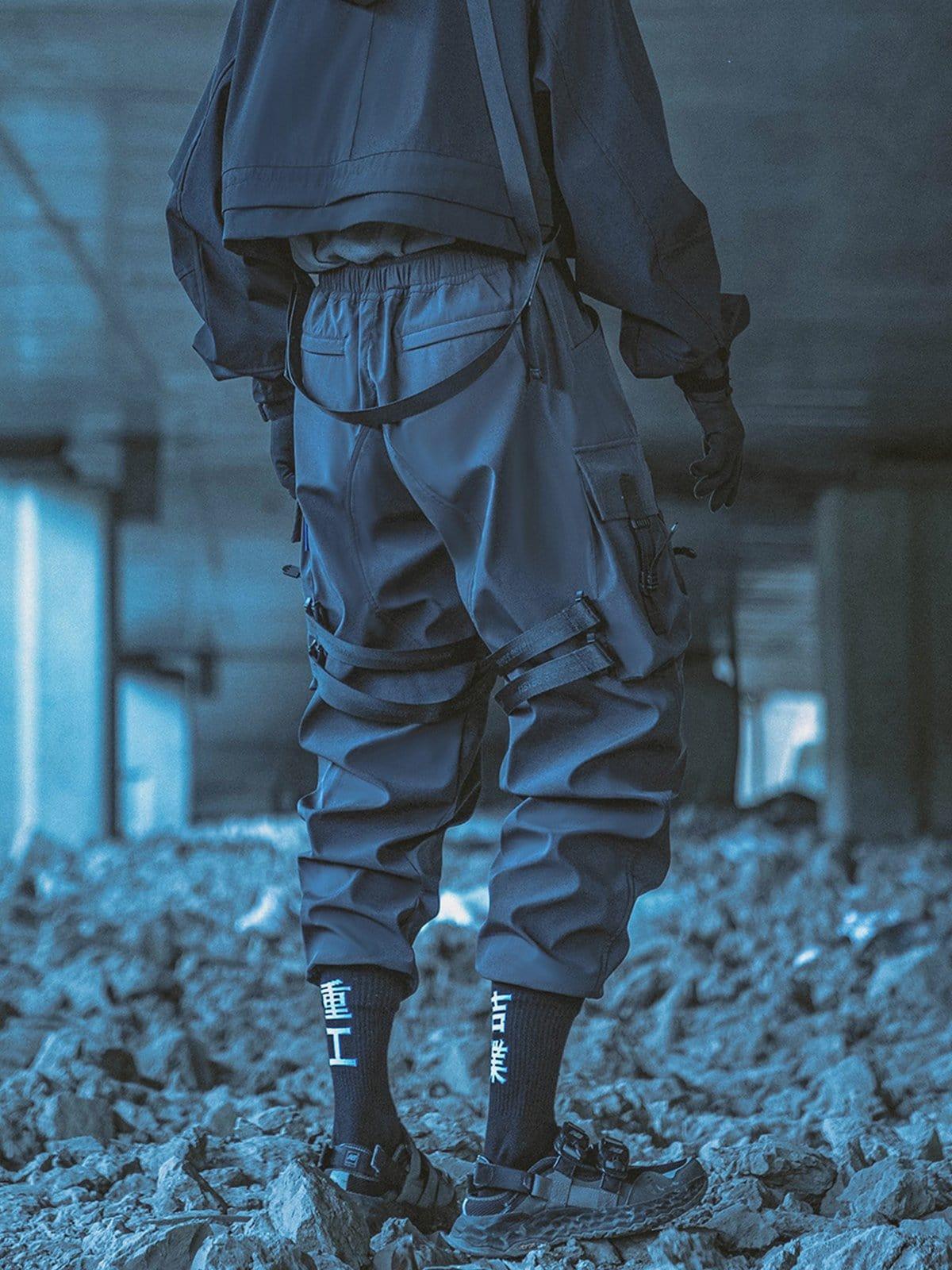 Schoolbag Buckle Pockets Cargo Pants