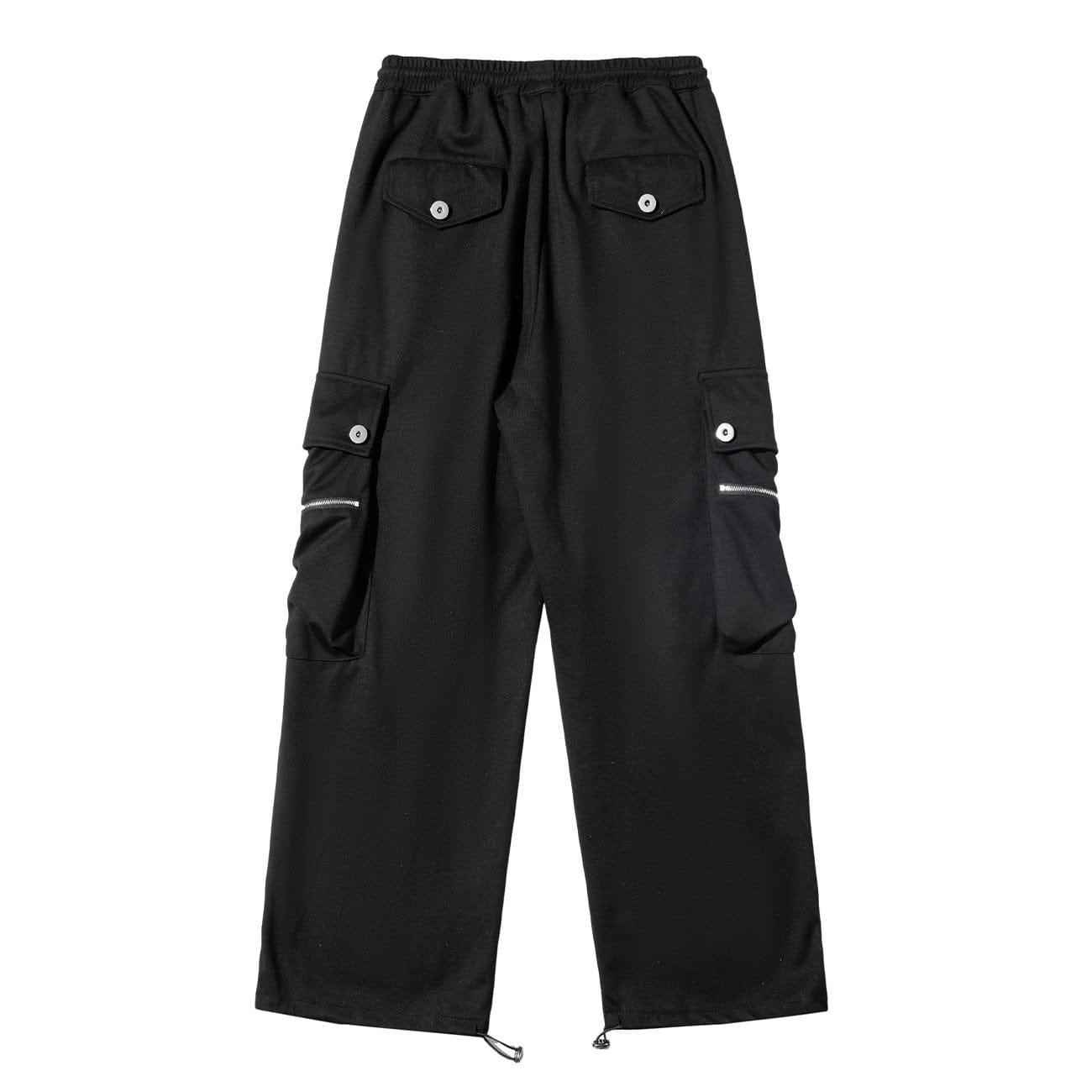 Zipper Pockets Drawstring Pants