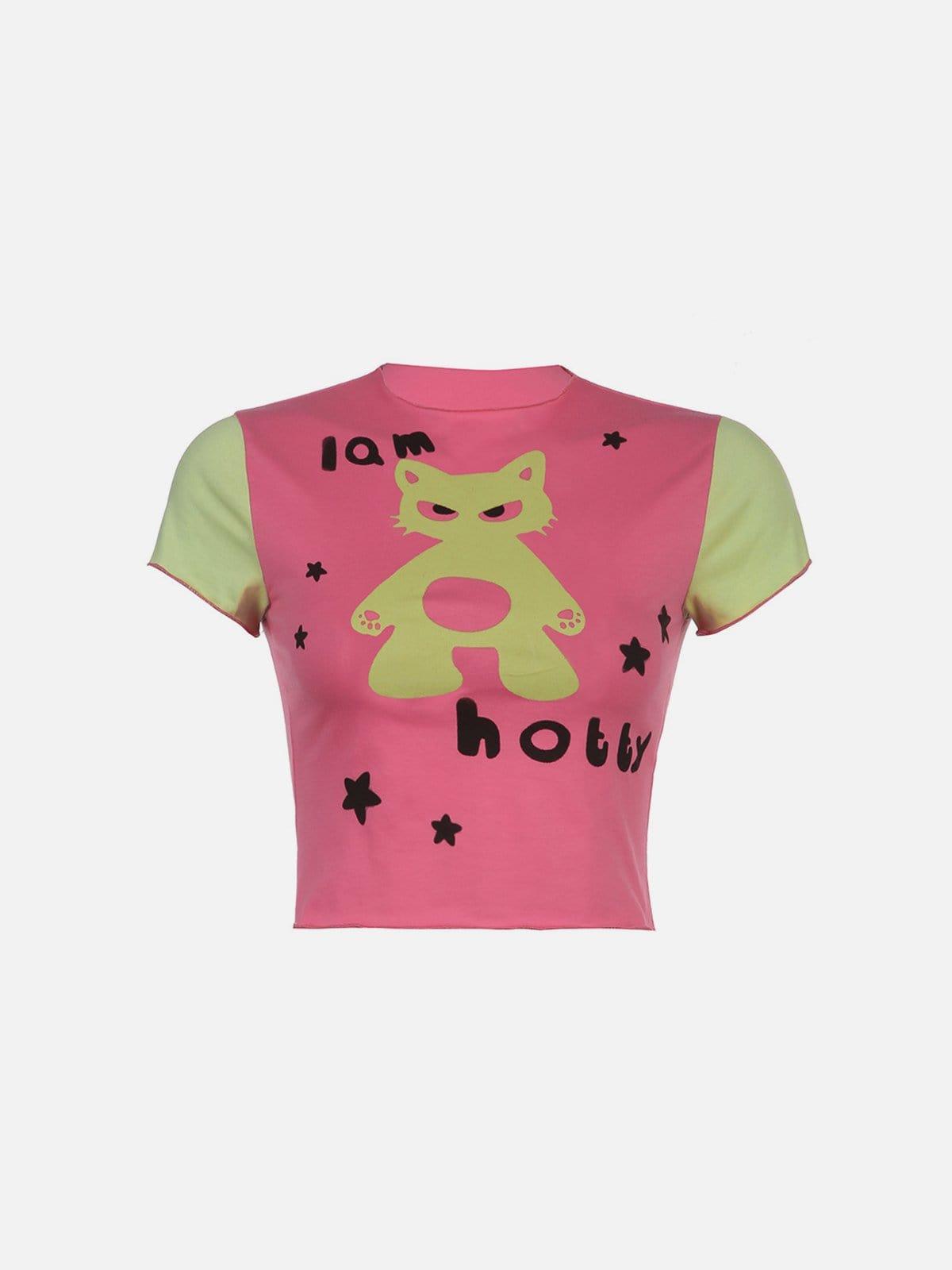 Cartoon Cat Short Sleeve T Shirt