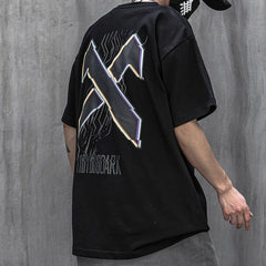 Multicolored Letter X Print Tee