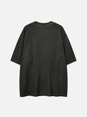 Neon Palm Embroidery Washed Tee