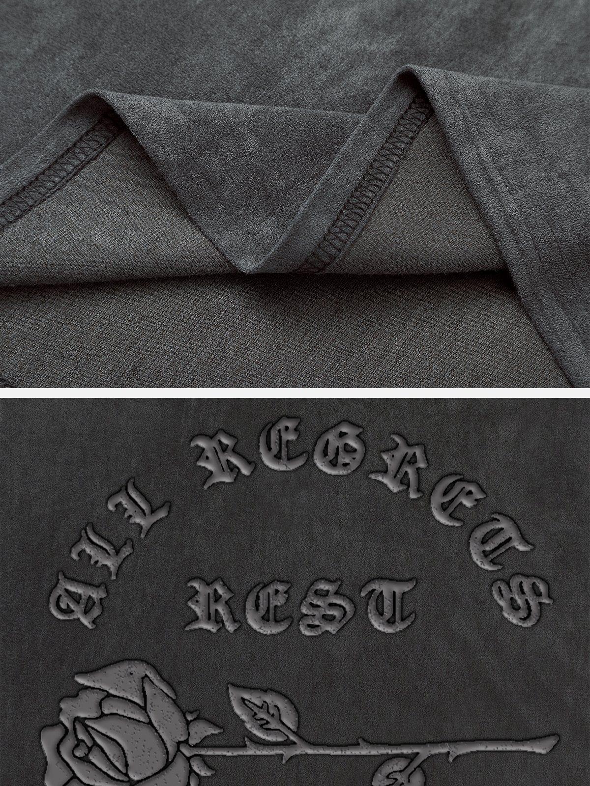 Gothic Alphabet Rose Suede Vest