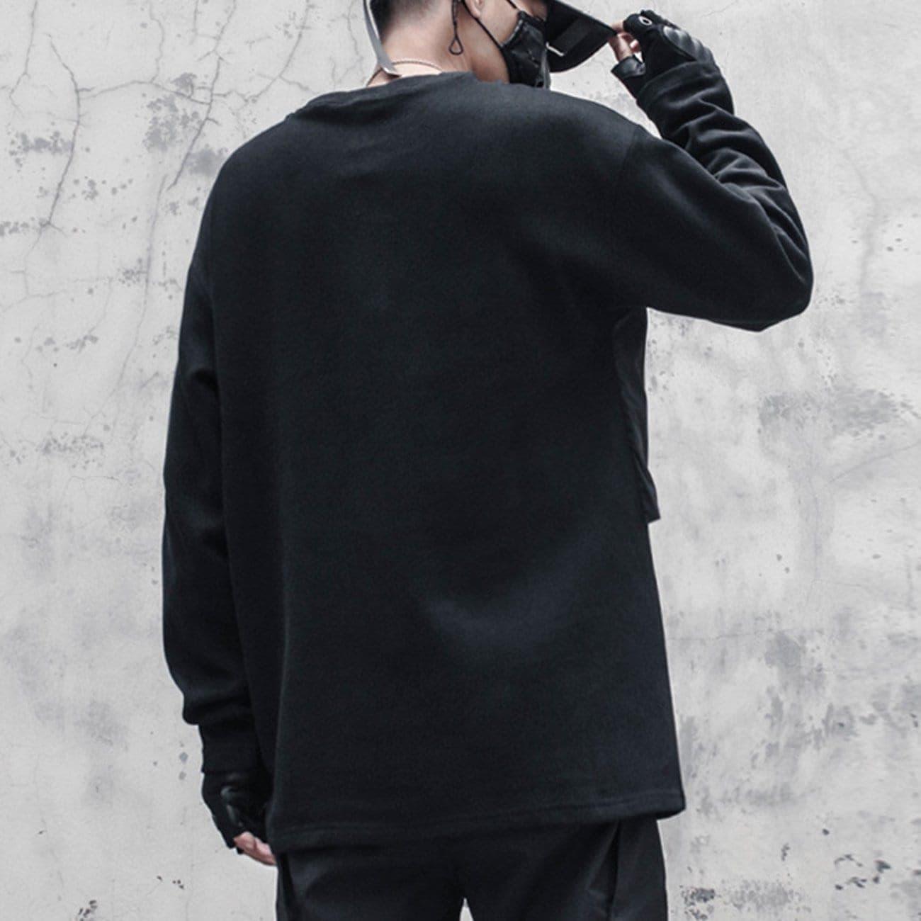 Dark Patchwork Fake Two Sweatshirt