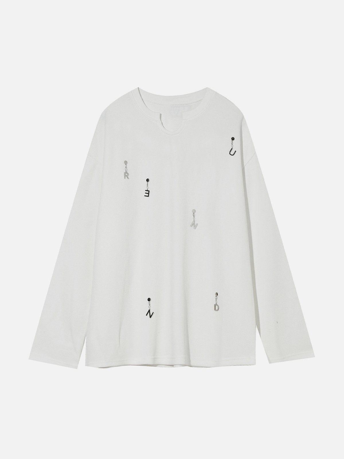 Solid Color Chain Design Sweatshirt