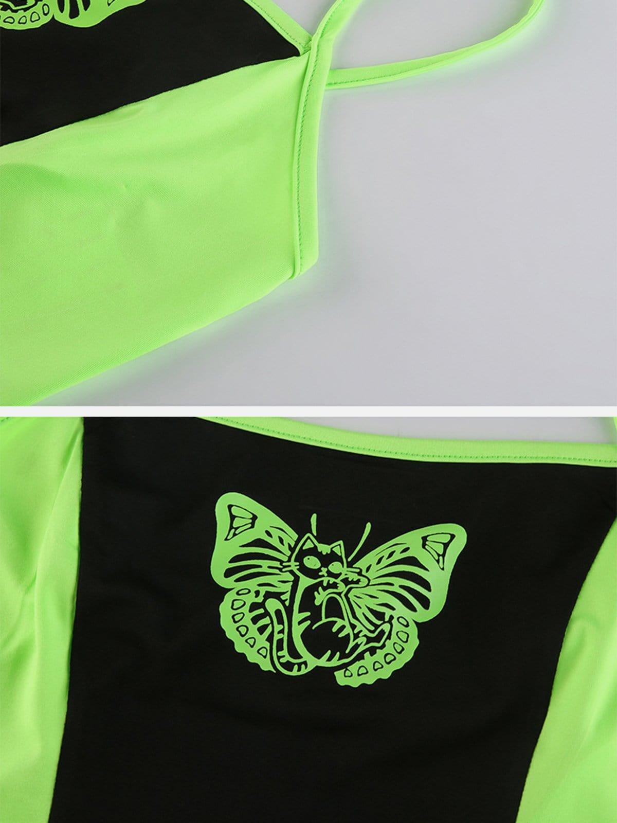 Butterfly Cat Mesh Long Sleeve T Shirts