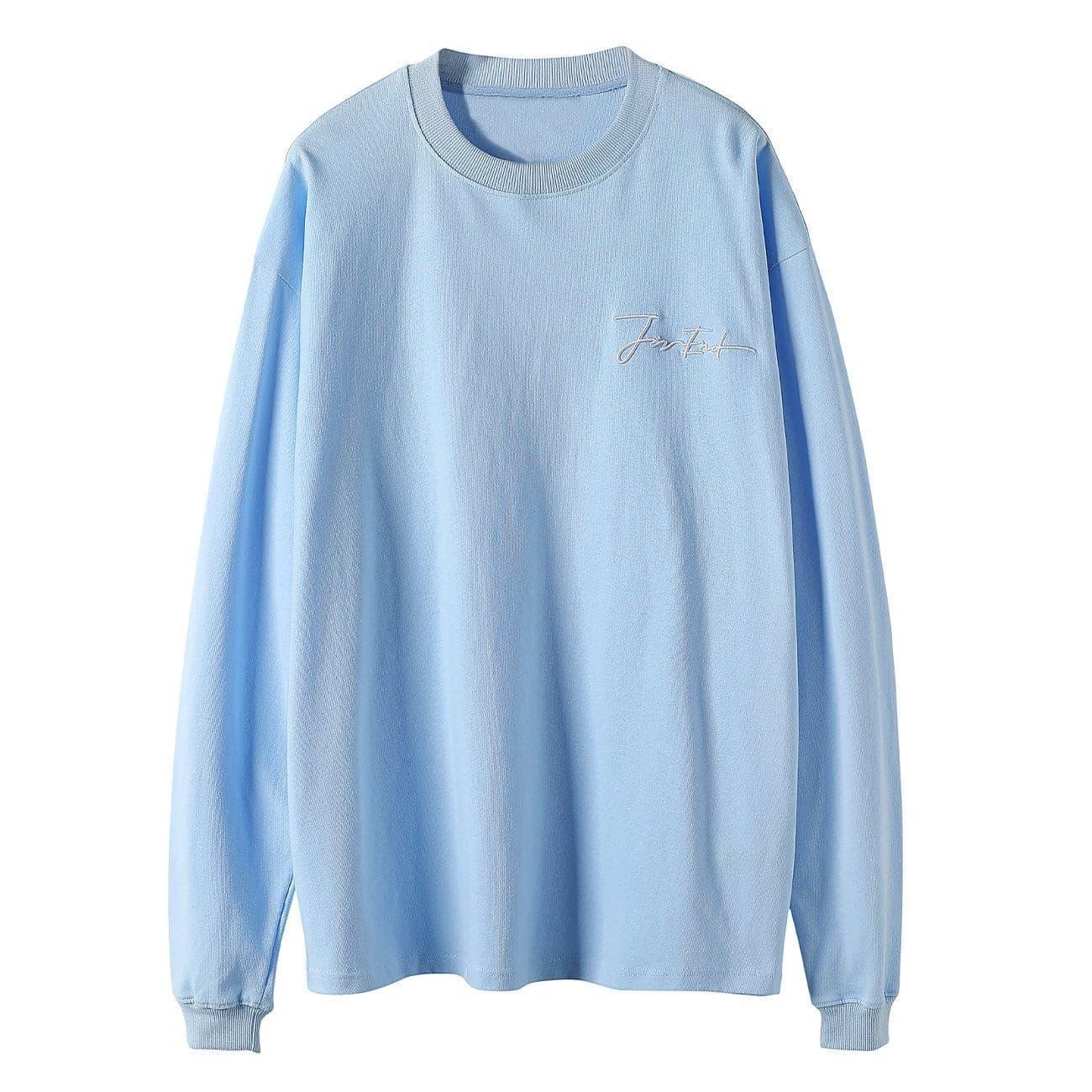Solid Color Embroidery Sweatshirt