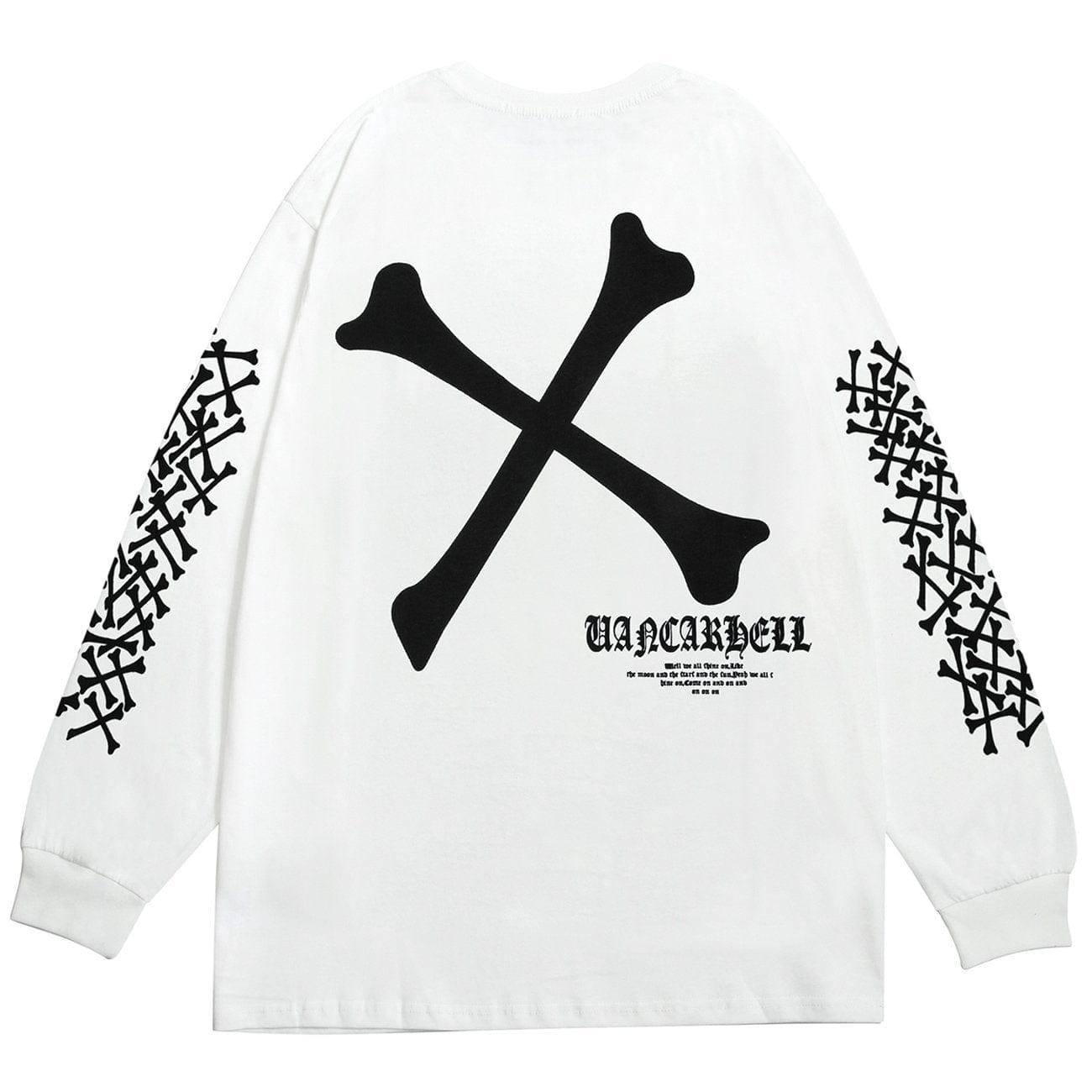Dark Skull Bones Cotton Oversized Sweatshirt