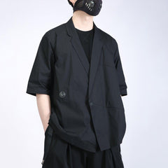 Solid Color Buckle Jacket