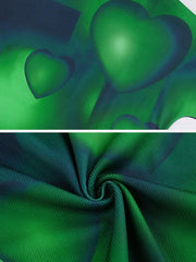 Heart Gradient Print Short Sleeve T Shirt