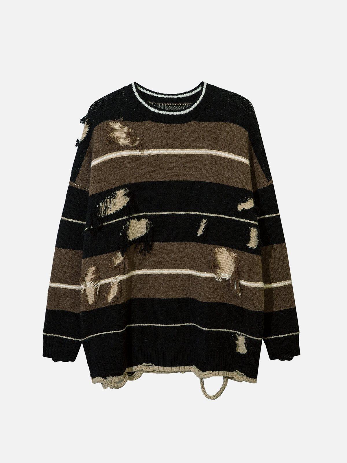 Stripe Hole Sweater